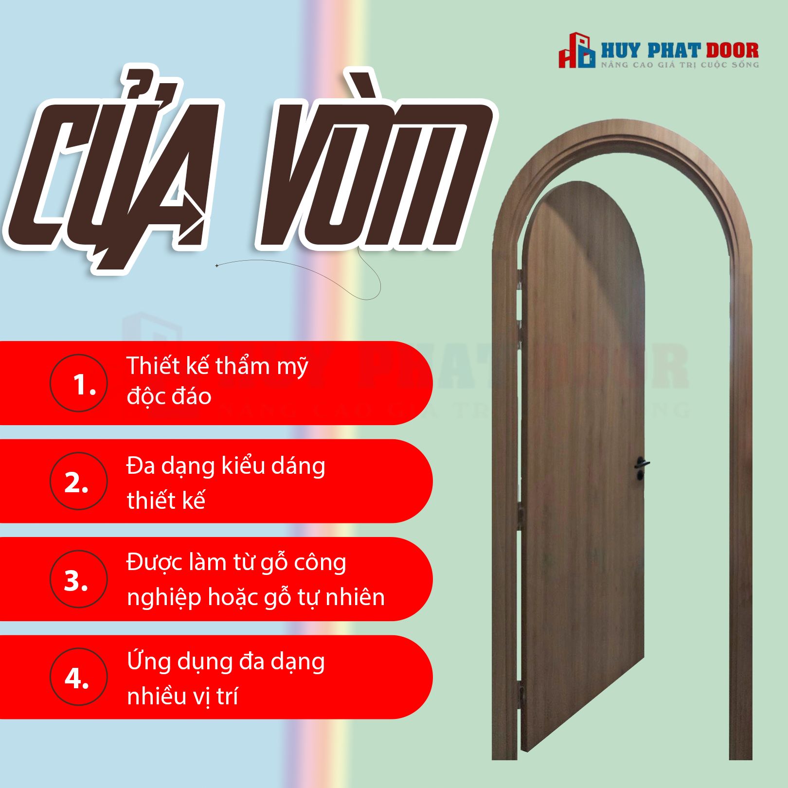 TỔNG HỢP BÁO GIÁ CỬA VÒM HUYPHATDOOR MỚI NHẤT